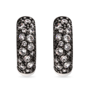 Argola em Prata 925 com Zirconias Brancas