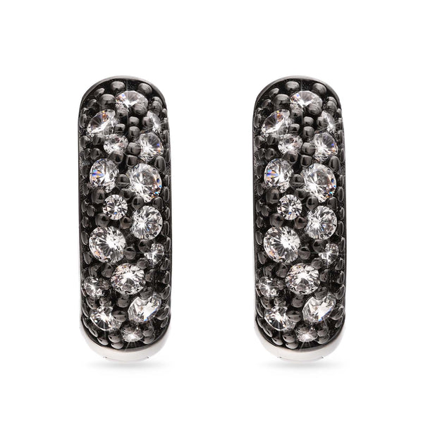 Argola em Prata 925 com Zirconias Brancas
