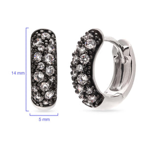 Argola em Prata 925 com Zirconias Brancas