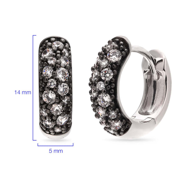 Argola em Prata 925 com Zirconias Brancas