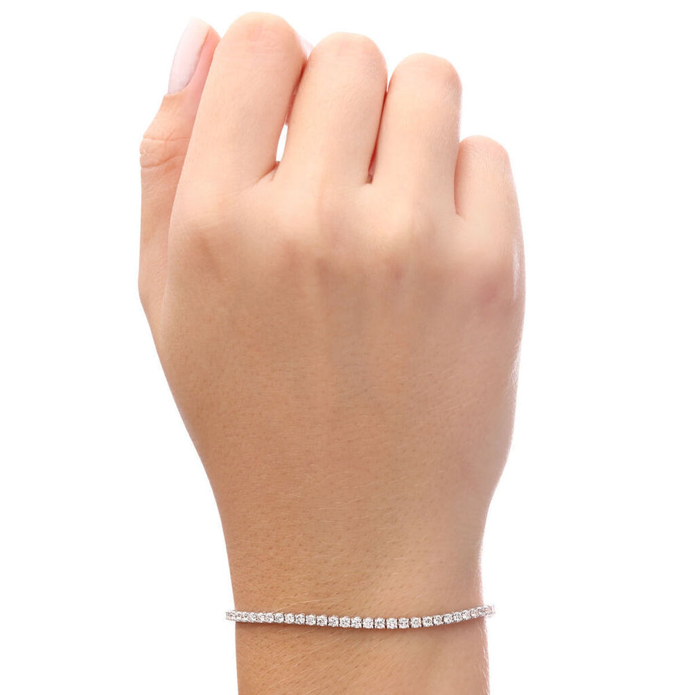 Pulseira em Ouro Branco 18k Riviera com 69 Diamantes - 17,5 cm