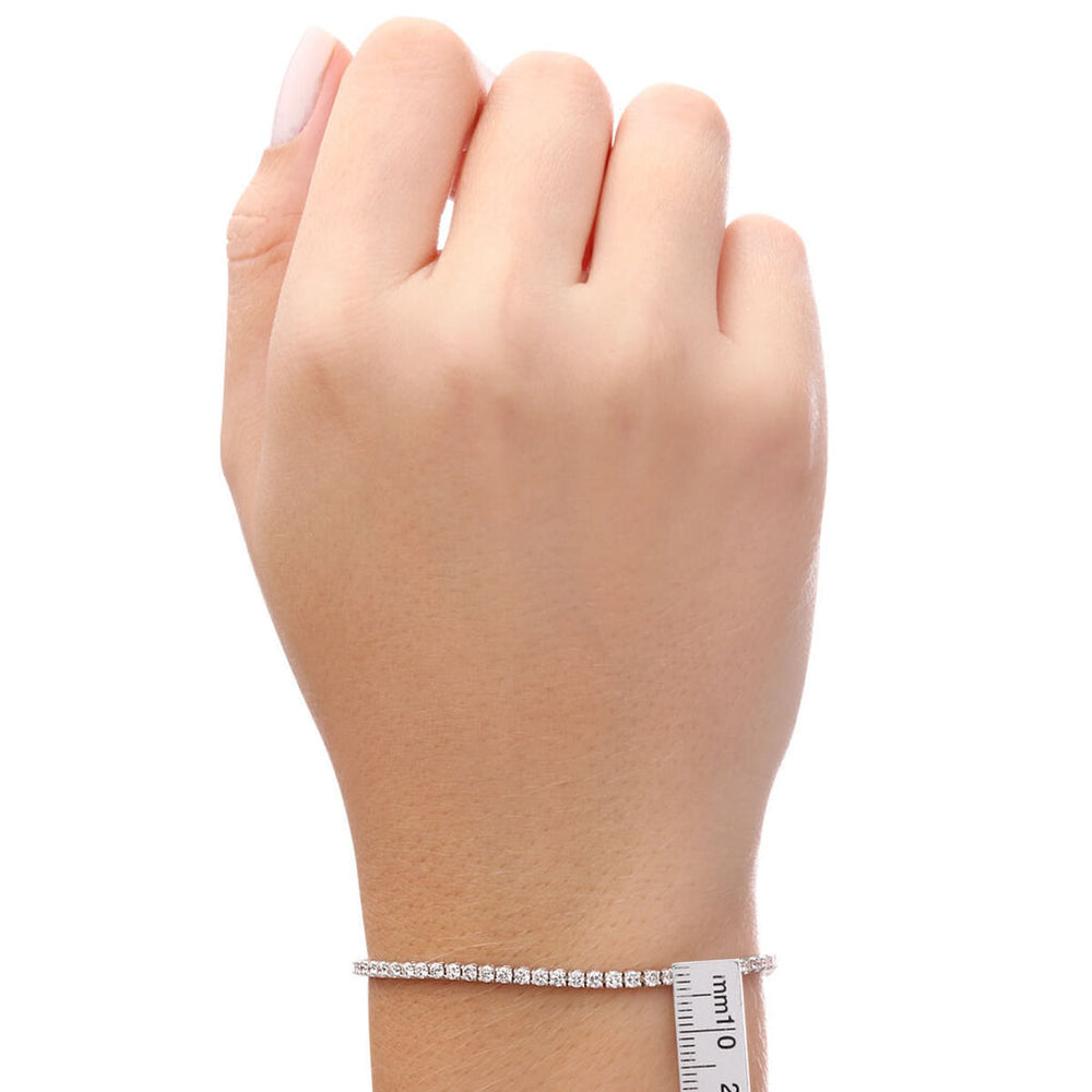 Pulseira em Ouro Branco 18k Riviera com 69 Diamantes - 17,5 cm