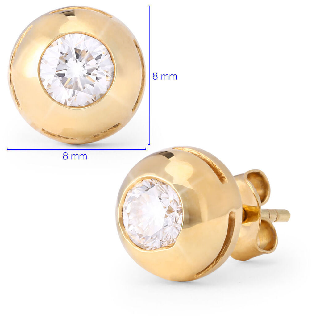 Par de Brinco em Ouro Amarelo de Diamante