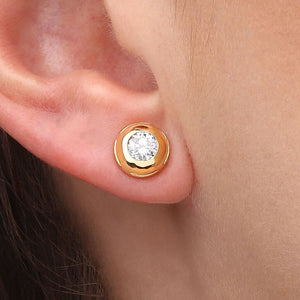 Par de Brinco em Ouro Amarelo de Diamante
