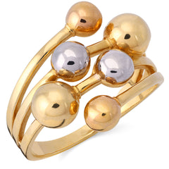 Anel em Ouro Três cores Bubble