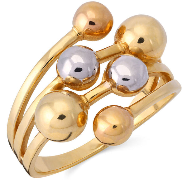Anel em Ouro Três cores Bubble