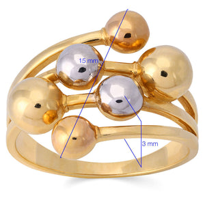 Anel em Ouro Três cores Bubble