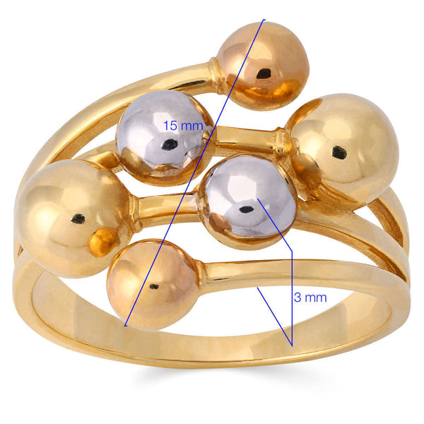 Anel em Ouro Três cores Bubble