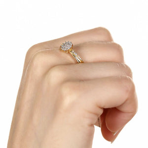 Anel Chuveiro com Zircônias em Ouro Amarelo 18k