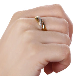 Aliança com Zircônias Ouro Amarelo