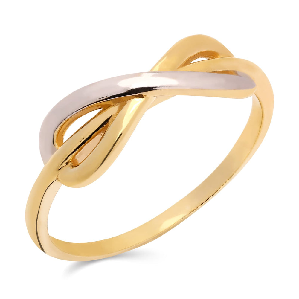 Anel em Ouro Amarelo 18k Infinito 2 Cores