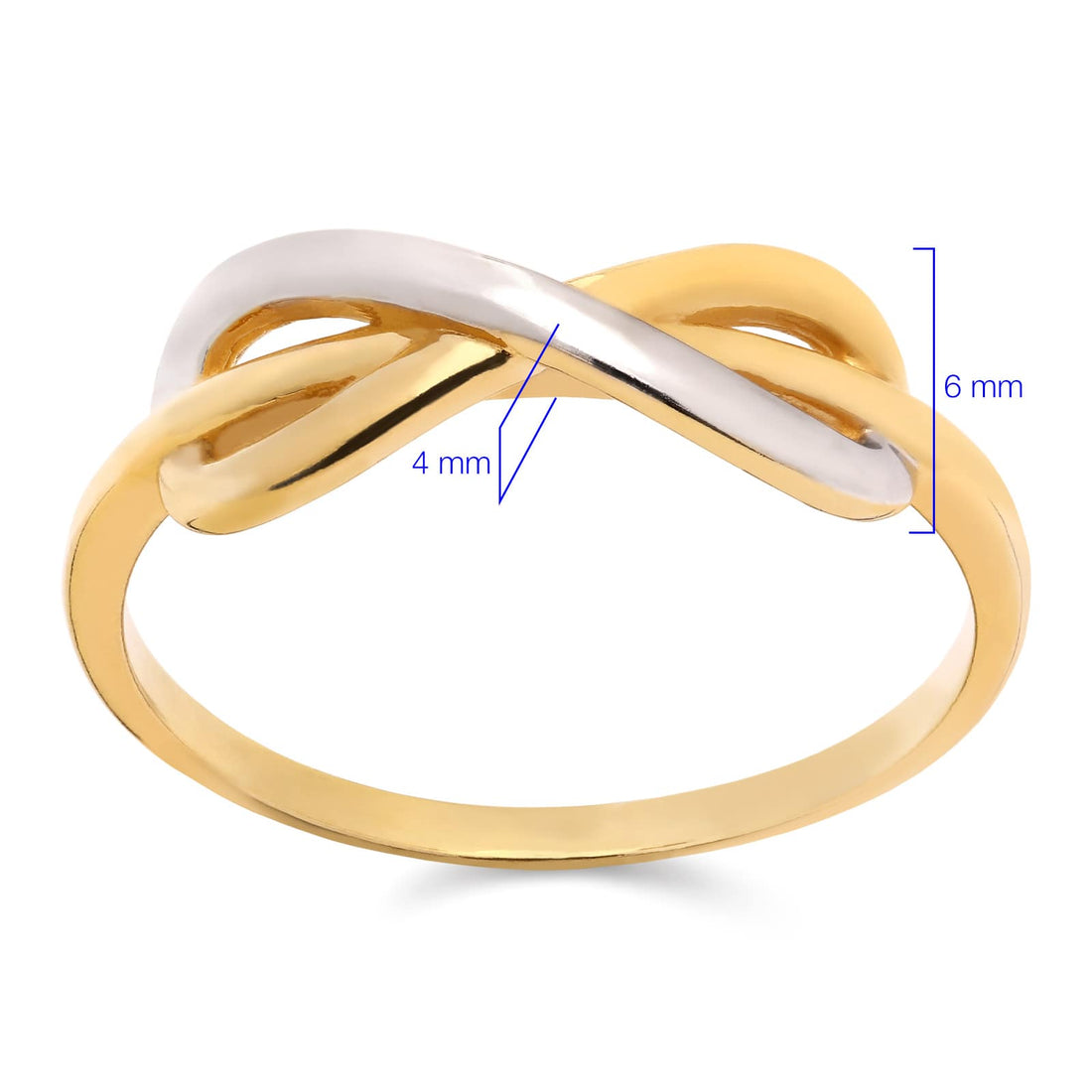 Anel em Ouro Amarelo 18k Infinito 2 Cores