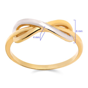 Anel em Ouro Amarelo 18k Infinito 2 Cores