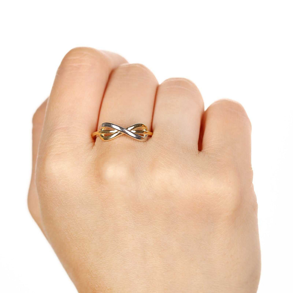 Anel em Ouro Amarelo 18k Infinito 2 Cores