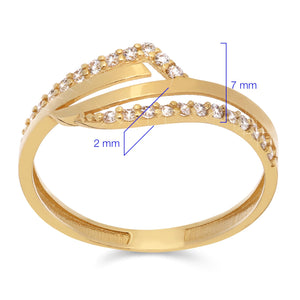 Anel com Zircônias em Ouro Amarelo 18k