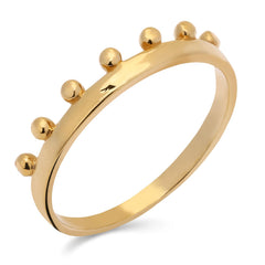 Aliança Coroa com Esferas em Ouro Amarelo 18k