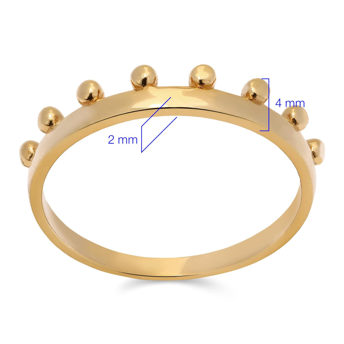 Aliança Coroa com Esferas em Ouro Amarelo 18k