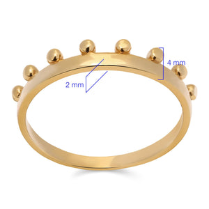 Aliança Coroa com Esferas em Ouro Amarelo 18k