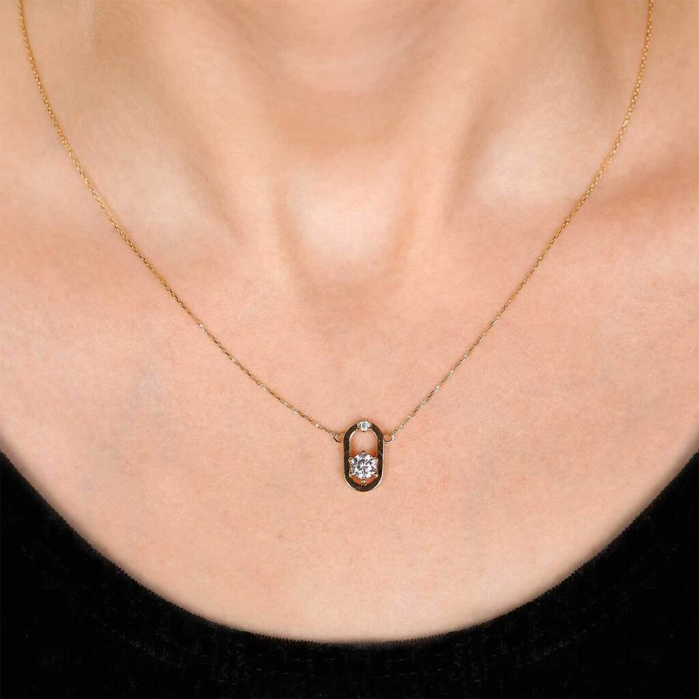 Pingente em Ouro Amarelo 18k com Zirconias