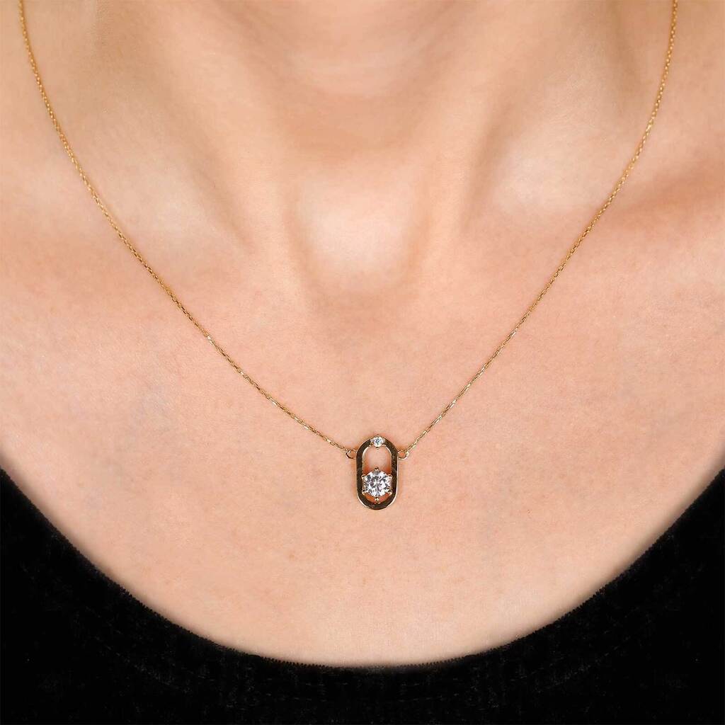 Pingente em Ouro Amarelo 18k com Zirconias