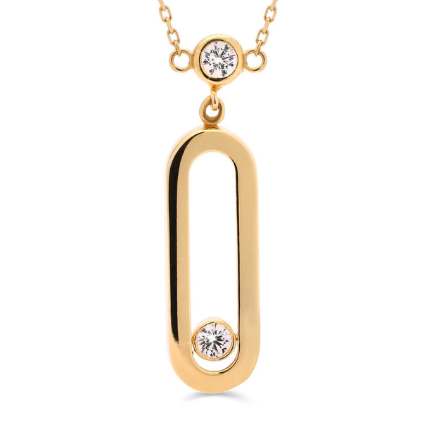 Pingente ouro Amarelo 18k com Zirconias