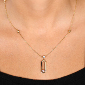 Pingente ouro Amarelo 18k com Zirconias