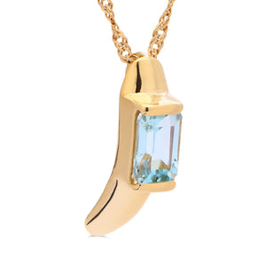 Pingente em Ouro Amarelo 18k com Topázio Azul