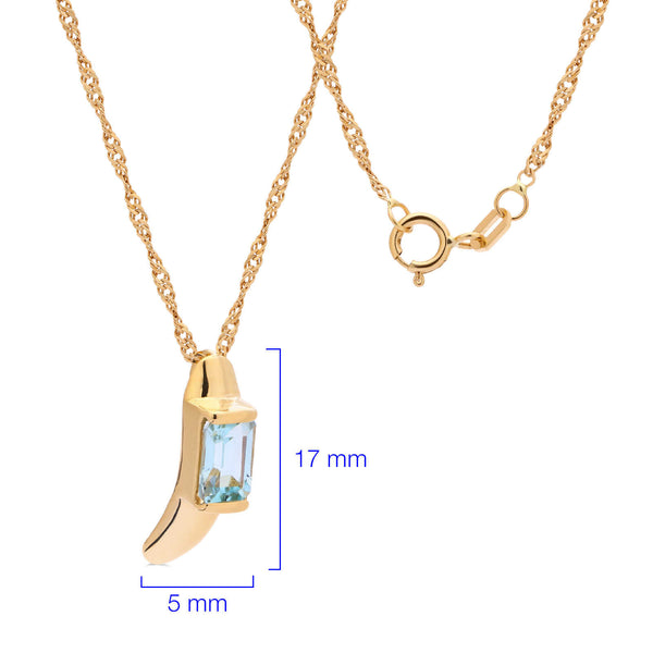 Pingente em Ouro Amarelo 18k com Topázio Azul