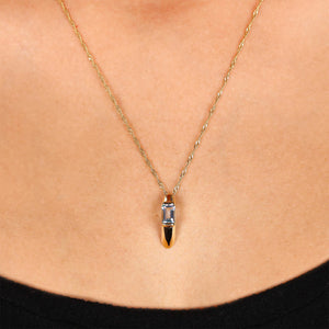 Pingente em Ouro Amarelo 18k com Topázio Azul