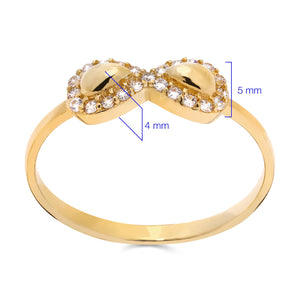 Anel em Ouro Amarelo 18k Infinito com Zircônias