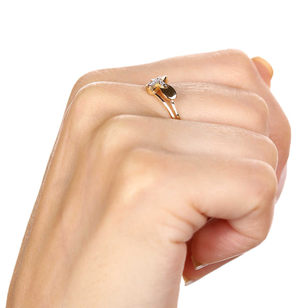 Anel em Ouro Amarelo 18k Borboletinha com Zircônias