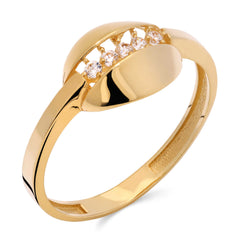 Anel em Ouro Amarelo 18k com Zircônias