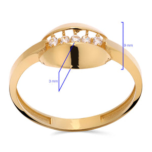 Anel em Ouro Amarelo 18k com Zircônias