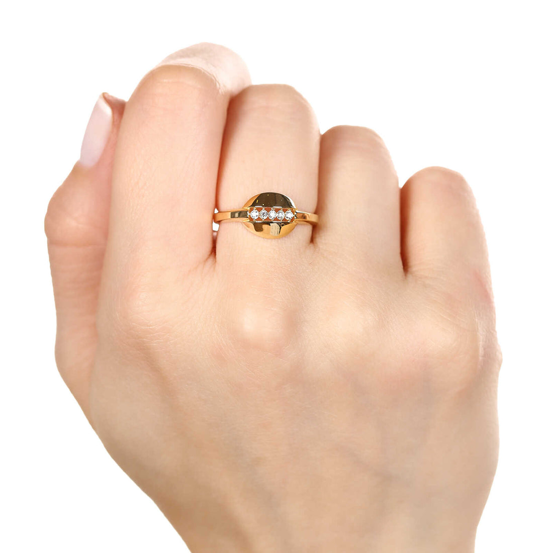 Anel em Ouro Amarelo 18k com Zircônias