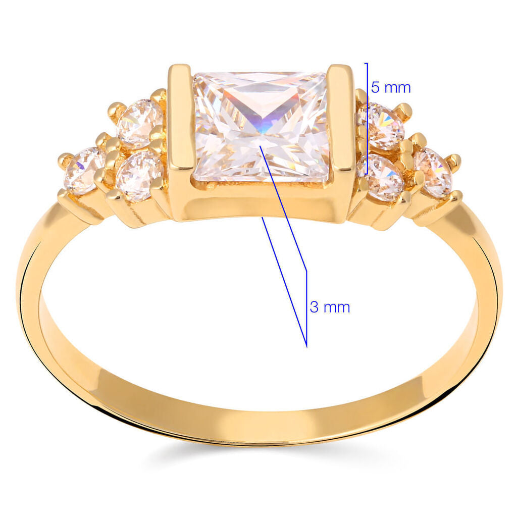 Anel em Ouro Amarelo 18k com Zirconias