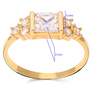 Anel em Ouro Amarelo 18k com Zirconias