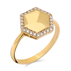 Anel em Ouro Amarelo 18k com Zircônias