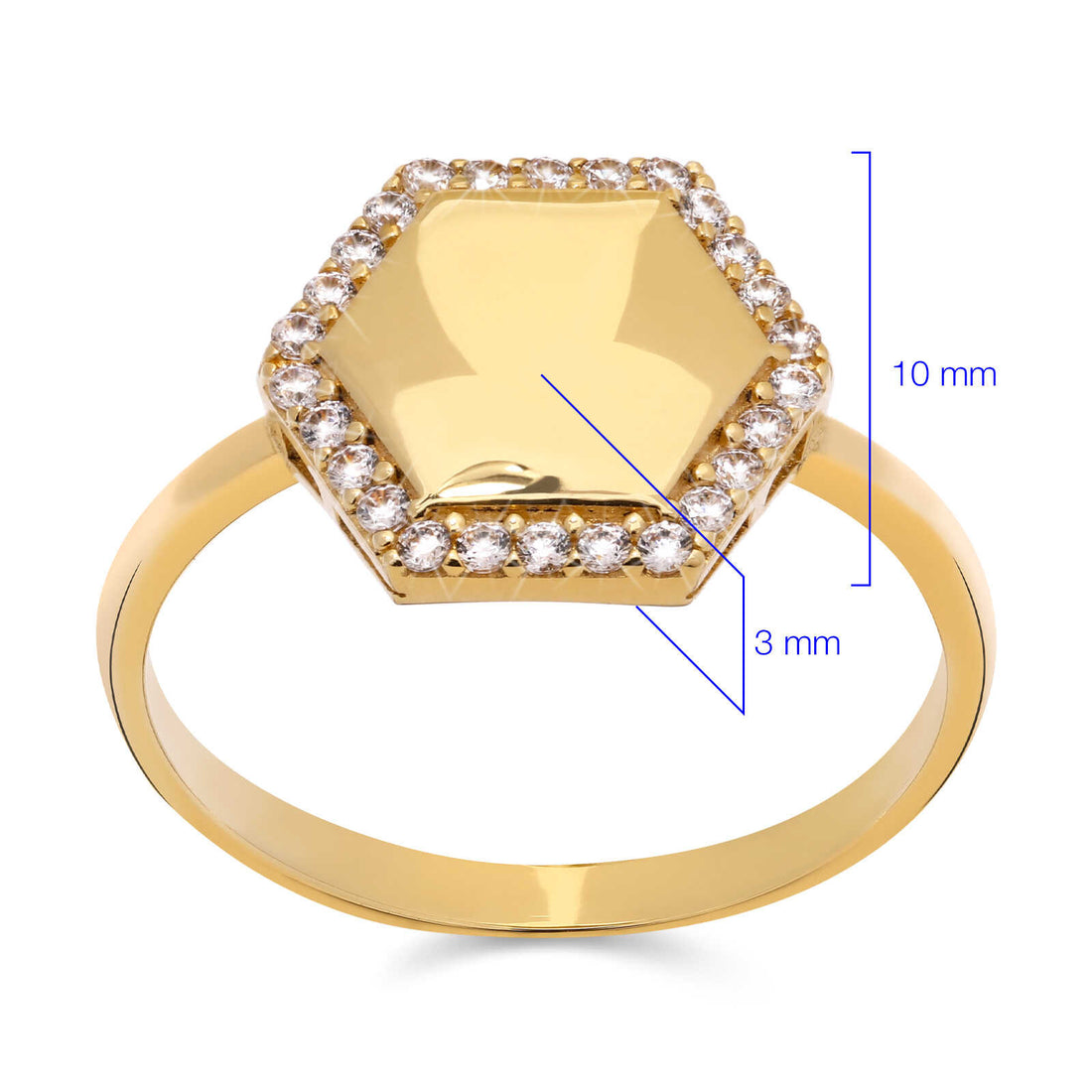 Anel em Ouro Amarelo 18k com Zircônias