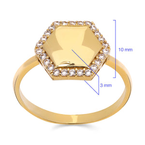 Anel em Ouro Amarelo 18k com Zircônias