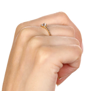 Anel em Ouro Amarelo 18k Solitário com Zircônia