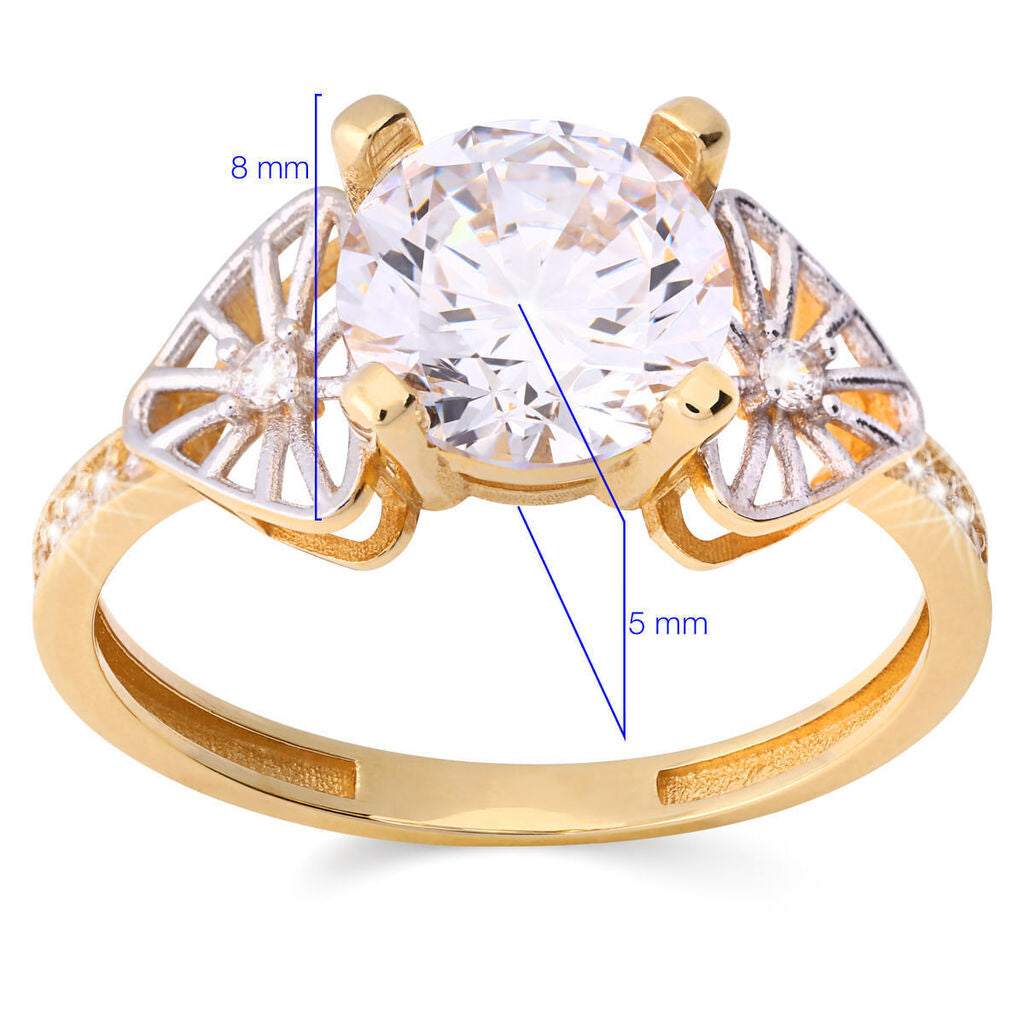 Anel em Ouro Com Zircônia