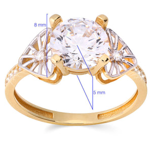 Anel em Ouro Com Zircônia