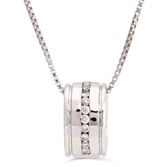 Pingente em Ouro Branco 18k Circulo com Diamantes