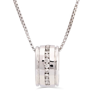Pingente em Ouro Branco 18k Circulo com Diamantes