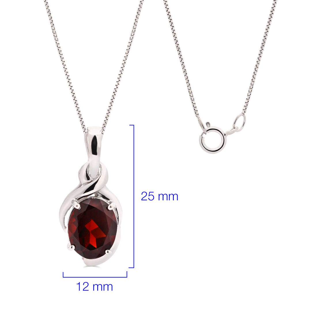 Pingente em Ouro Branco 18k com Granada