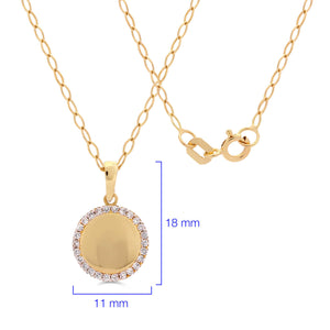 Pingente em Ouro Amarelo 18k Círculo com Zirconias