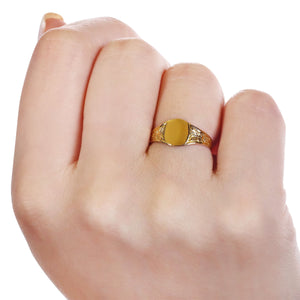 Anel de Ouro Plaquinha 18K