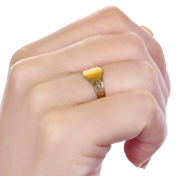Anel de Ouro Plaquinha 18K