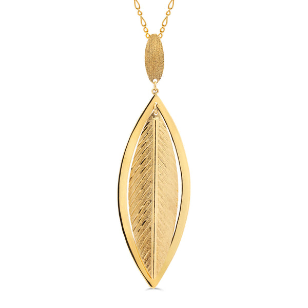 Pingente em Ouro Amarelo 18k Folha
