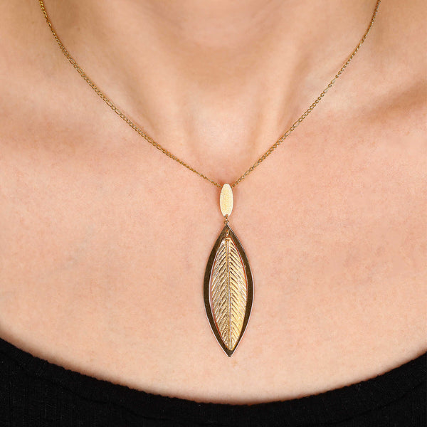 Pingente em Ouro Amarelo 18k Folha